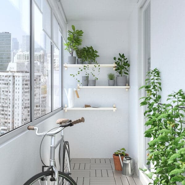 BERGSHULT / GRANHULT - Wall shelf combination, white/nickel-plated, 80x20 cm - best price from Maltashopper.com 79291082