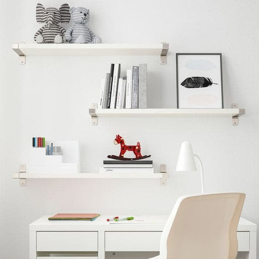 BERGSHULT / GRANHULT - Wall shelf combination, white/nickel-plated, 80x20 cm - best price from Maltashopper.com 79291082