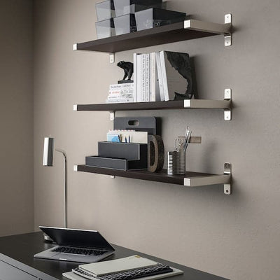 BERGSHULT / GRANHULT - Wall shelf combination, brown-black/nickel-plated, 80x20 cm - best price from Maltashopper.com 79291077