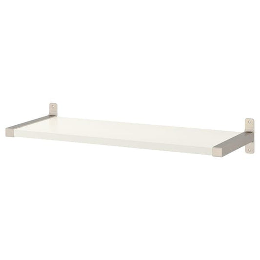 Ikea BERGSHULT / GRANHULT - Wall shelf, white/nickel-plated, 80x30 cm