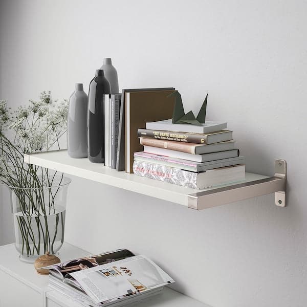 BERGSHULT / GRANHULT - Wall shelf, white/nickel-plated, 80x30 cm - best price from Maltashopper.com 69290808