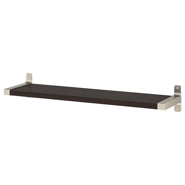 BERGSHULT / GRANHULT - Wall shelf, brown-black/nickel-plated