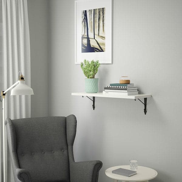 Ikea BERGSHULT / KROKSHULT - Wall shelf, white/anthracite, 80x30 cm