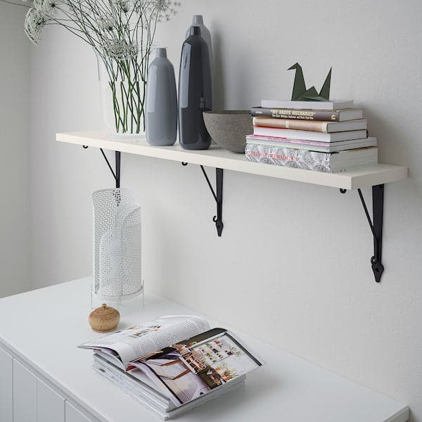 Ikea BERGSHULT / KROKSHULT - Wall shelf, white/anthracite, 120x20 cm