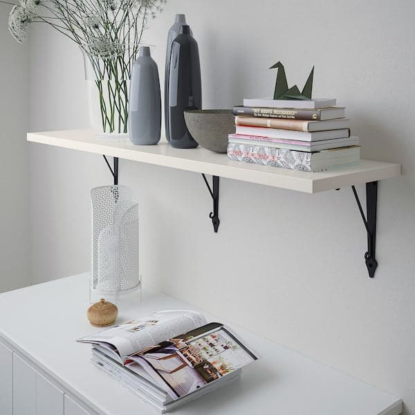 Ikea BERGSHULT / KROKSHULT - Wall shelf, white/anthracite, 120x30 cm