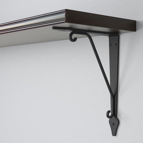 Ikea BERGSHULT / KROKSHULT - Wall shelf, brown-black/anthracite, 120x20 cm