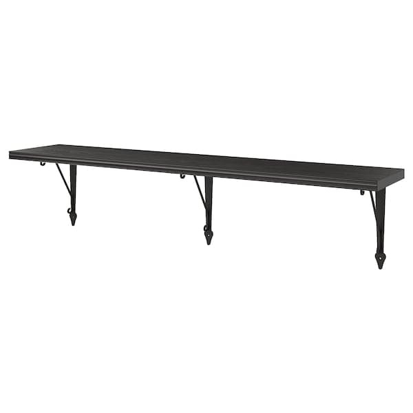 BERGSHULT / KROKSHULT - Wall shelf, brown-black/anthracite, 120x20 cm - best price from Maltashopper.com 59326049