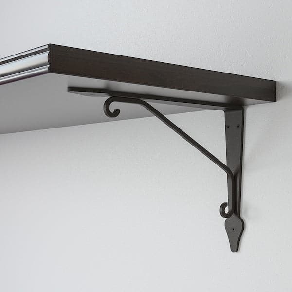 Ikea BERGSHULT / KROKSHULT - Wall shelf, brown-black/anthracite, 120x30 cm