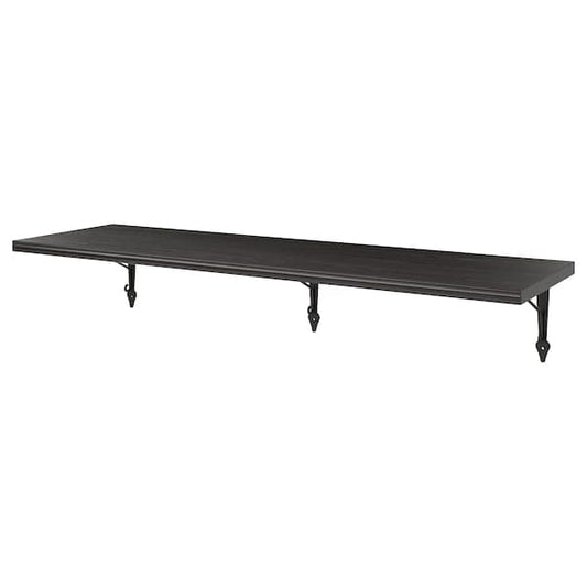Ikea BERGSHULT / KROKSHULT - Wall shelf, brown-black/anthracite, 120x30 cm