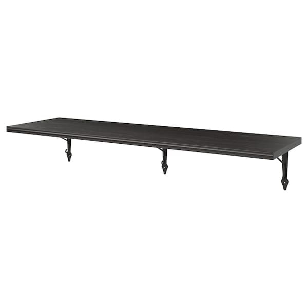 BERGSHULT / KROKSHULT - Wall shelf, brown-black/anthracite, 120x30 cm