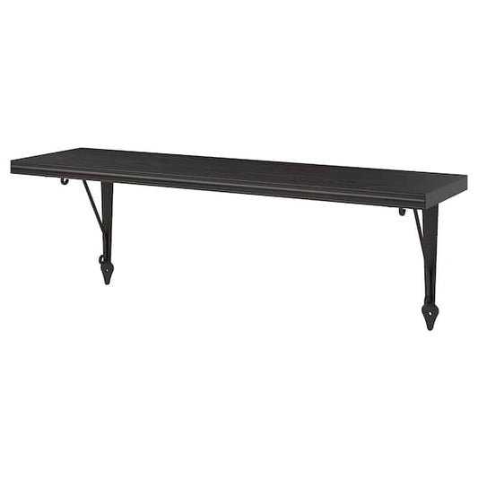 Ikea BERGSHULT / KROKSHULT - Wall shelf, brown-black/anthracite, 80x20 cm