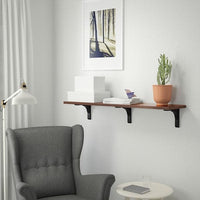 BERGSHULT - Shelf, walnut effect, 120x30 cm - best price from Maltashopper.com 40534166