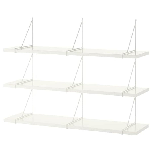 Ikea BERGSHULT / PERSHULT - Wall shelf combination, white/white, 120x30 cm