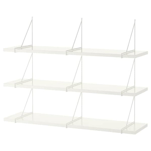BERGSHULT / PERSHULT - Wall shelf combination, white/white, 120x30 cm