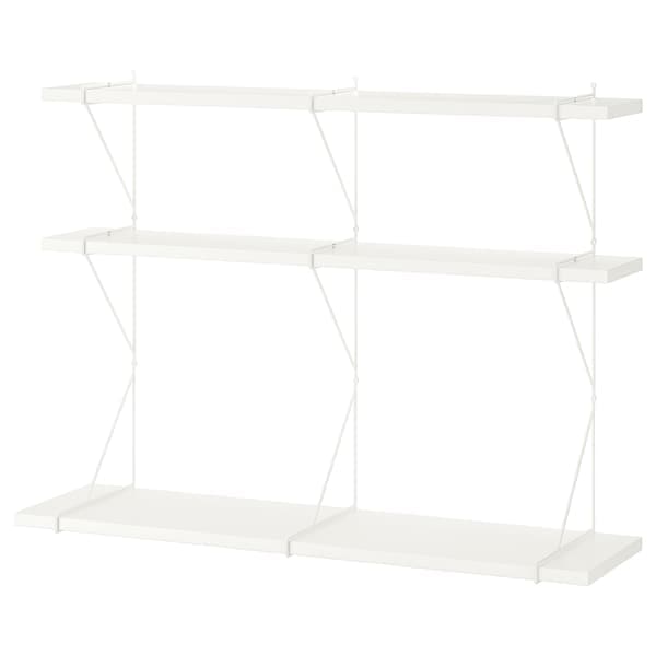 Ikea BERGSHULT / PERSHULT - Wall shelf combination, white/white, 120x30x91 cm