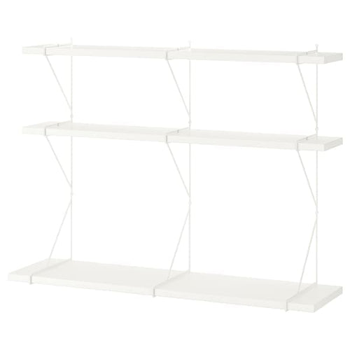 BERGSHULT / PERSHULT - Wall shelf combination, white/white, 120x30x91 cm