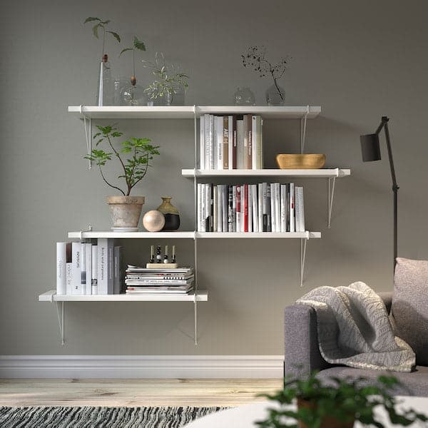 Ikea BERGSHULT / PERSHULT - Wall shelf combination, white/white