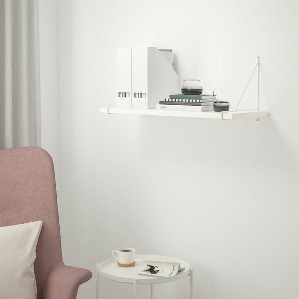 BERGSHULT / PERSHULT - Wall shelf, white/white, 80x30 cm - best price from Maltashopper.com 69290747