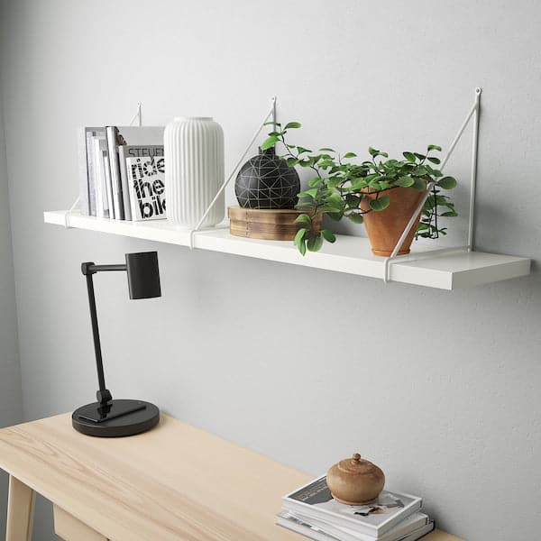 Ikea BERGSHULT / PERSHULT - Wall shelf, white/white, 120x20 cm