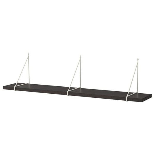 Ikea BERGSHULT / PERSHULT - Wall shelf, brown-black/white, 120x20 cm