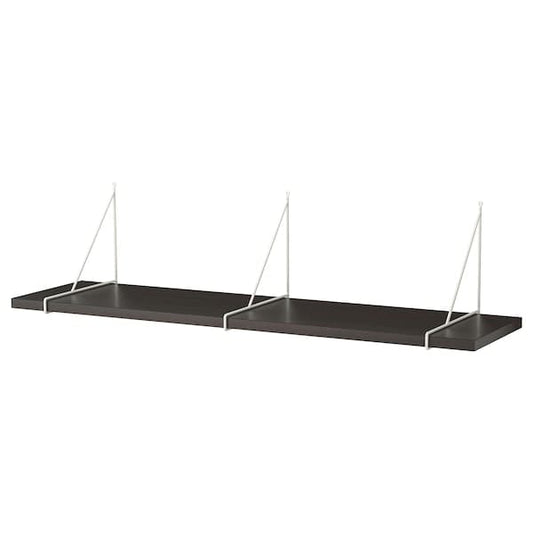 Ikea BERGSHULT / PERSHULT - Wall shelf, brown-black/white, 120x30 cm