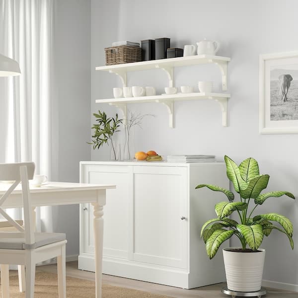 Ikea BERGSHULT / RAMSHULT - Wall shelf combination, white, 120x30 cm