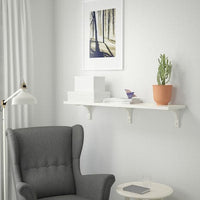 BERGSHULT / RAMSHULT - Wall shelf, white, 120x30 cm - best price from Maltashopper.com 99290623