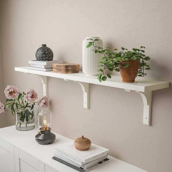 BERGSHULT / RAMSHULT - Wall shelf, white, 120x20 cm - best price from Maltashopper.com 99325477