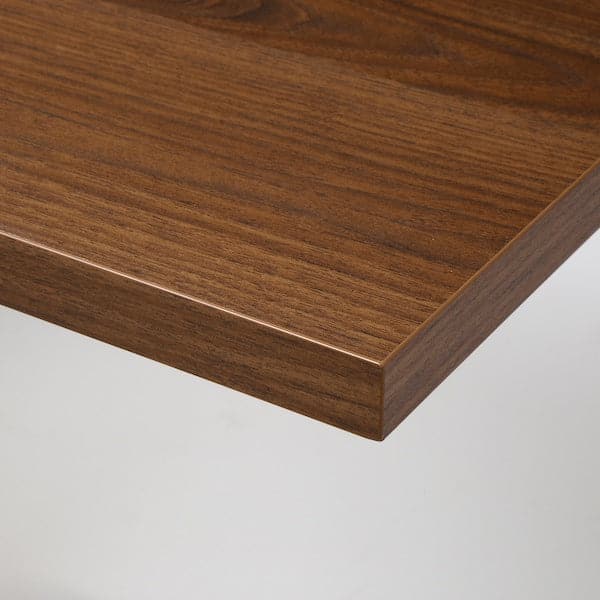 Ikea BERGSHULT / RAMSHULT - Shelf and brackets, walnut/black effect, 80x20 cm