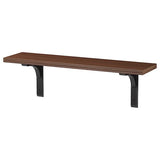 BERGSHULT / RAMSHULT wall shelf, walnut effect/black, 80x20 cm