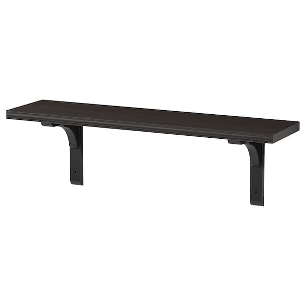 BERGSHULT / RAMSHULT - Wall shelf, brown-black, 80x20 cm - best price from Maltashopper.com 29290612