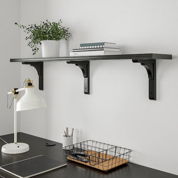 Ikea BERGSHULT / RAMSHULT - Wall shelf, brown-black, 120x20 cm