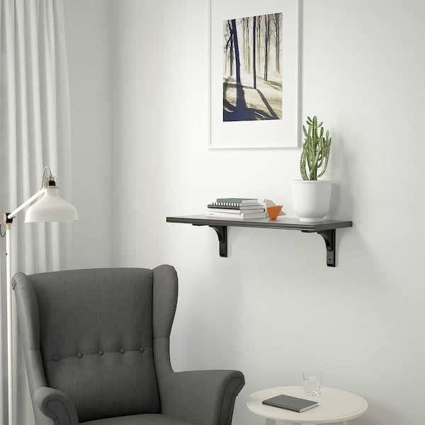 Ikea BERGSHULT / RAMSHULT - Wall shelf, brown-black, 80x30 cm