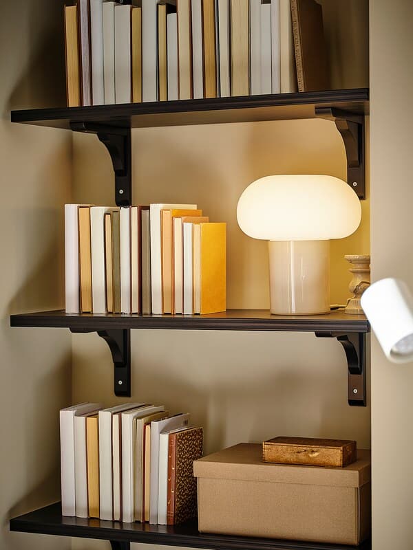 BERGSHULT / RAMSHULT - Wall shelf, brown-black, 80x30 cm - best price from Maltashopper.com 79325464