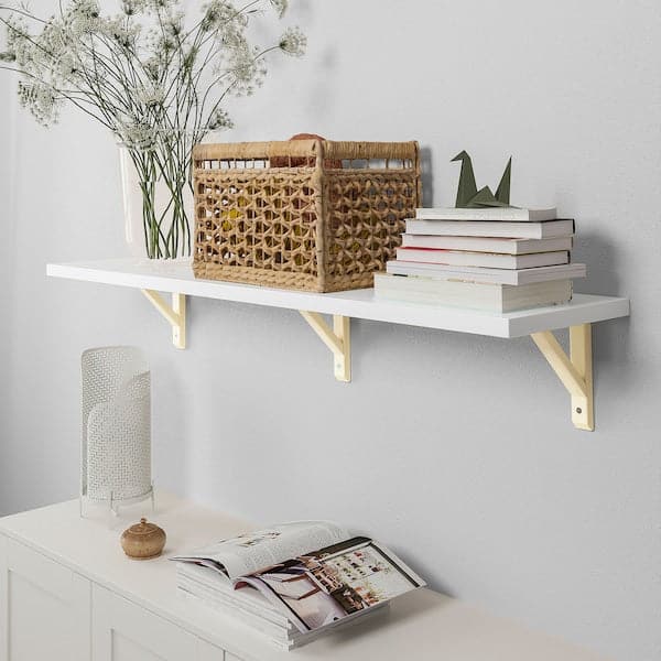 Ikea BERGSHULT / SANDSHULT - Wall shelf, white/aspen, 120x30 cm