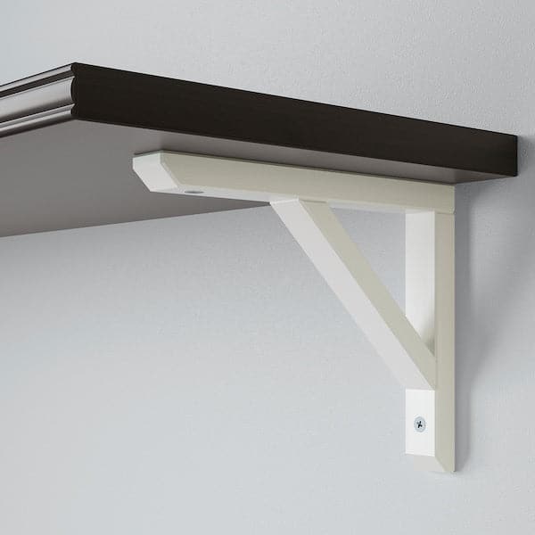 Ikea BERGSHULT / SANDSHULT - Wall shelf, brown-black/white stained aspen, 120x30 cm