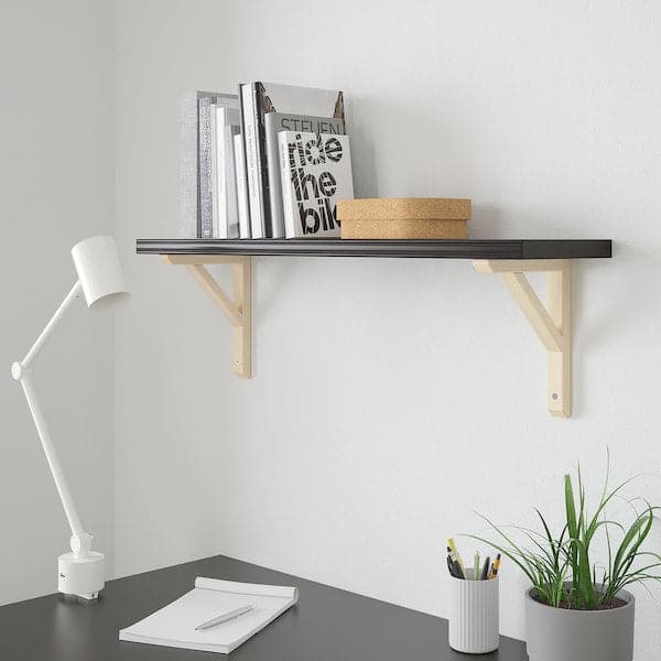 Ikea BERGSHULT / SANDSHULT - Wall shelf, brown-black/aspen, 80x20 cm