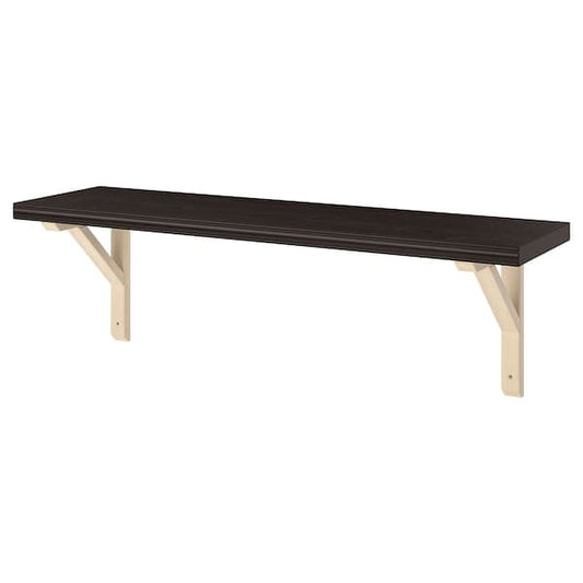 Ikea BERGSHULT / SANDSHULT - Wall shelf, brown-black/aspen, 80x20 cm