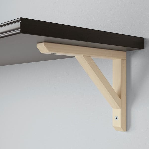 Ikea BERGSHULT / SANDSHULT - Wall shelf, brown-black/aspen, 120x30 cm
