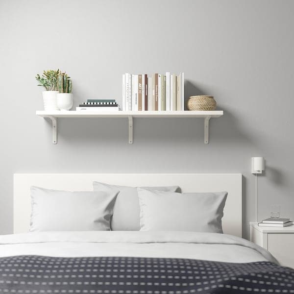 Ikea BERGSHULT / TOMTHULT - Shelf with bracket, white, 120x30 cm