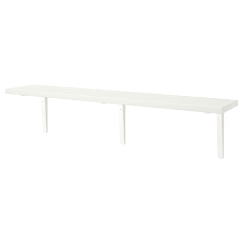 BERGSHULT / TOMTHULT - Shelf with bracket, white, 120x20 cm