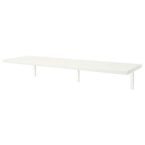 BERGSHULT / TOMTHULT - Shelf with bracket, white, 120x30 cm