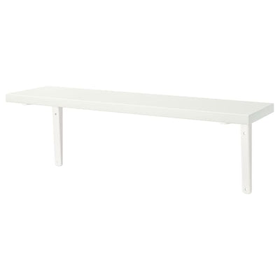 BERGSHULT / TOMTHULT - Shelf with bracket, white, 80x20 cm - best price from Maltashopper.com 79418321