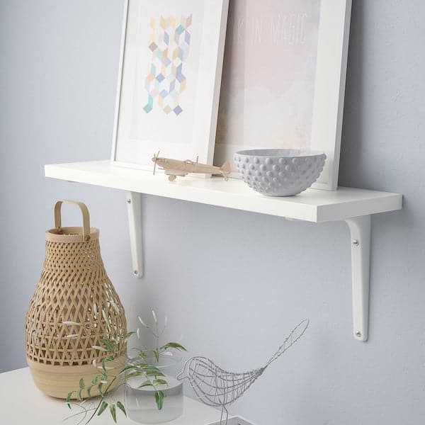 BERGSHULT / TOMTHULT - Shelf with bracket, white
