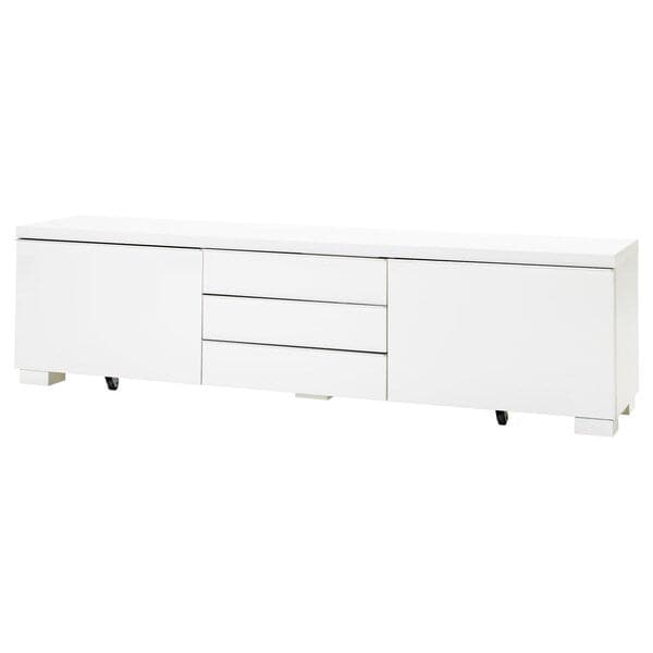 BESTÅ BURS - TV bench, high-gloss white, 180x41x49 cm - best price from Maltashopper.com 30269129