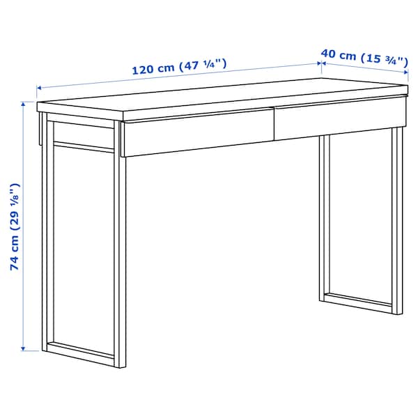 BESTÅ BURS - Desk, high-gloss white, 120x40 cm - best price from Maltashopper.com 70245339