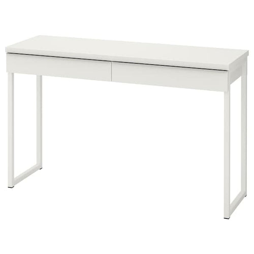 BESTÅ BURS - Desk, high-gloss white, 120x40 cm