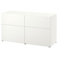 BESTÅ - Storage combination w doors/drawers, white/Lappviken white, 120x42x65 cm - best price from Maltashopper.com 49412636