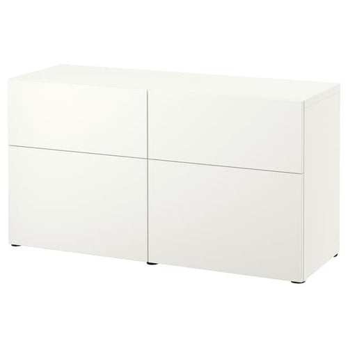 BESTÅ - Storage combination w doors/drawers, white/Lappviken white, 120x42x65 cm