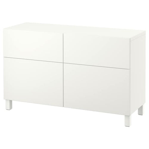 BESTÅ - Storage combination w doors/drawers, white/Lappviken/Stubbarp white, 120x42x74 cm